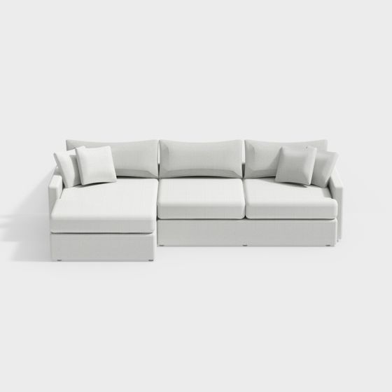 Modern Low-Polygon Sofa 3D model