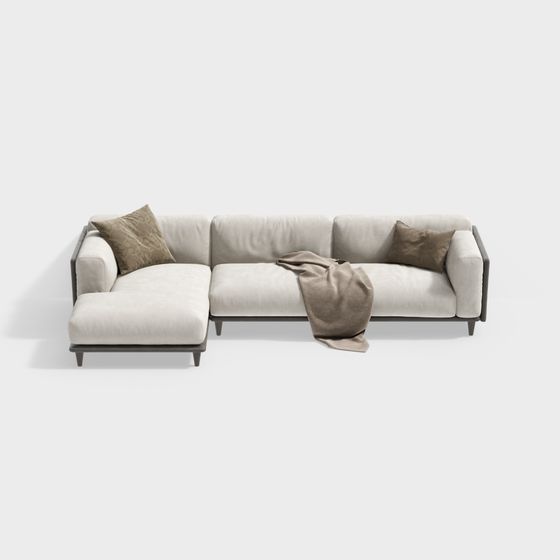 Urban Comfort Low-Poly Sofa 3D Model for Modern Spaces