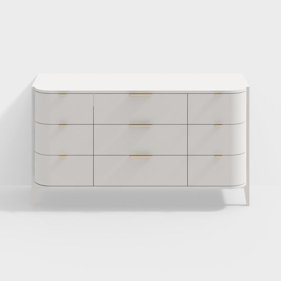 Streamlined Storage Cabinet 3D model