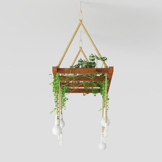 Vibrant Plant Pendant Light 3D model