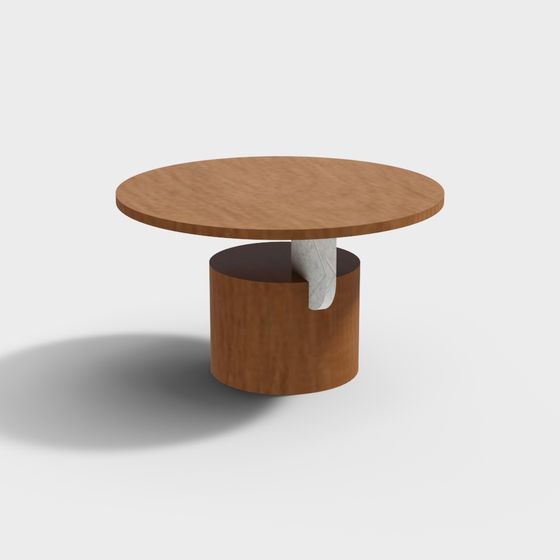 Stylish Low-Polygon Round Table 3D model