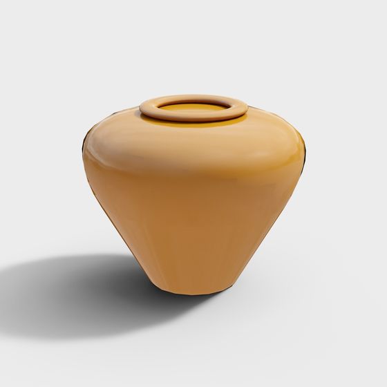 Golden Vase 3D model with Elegant Design