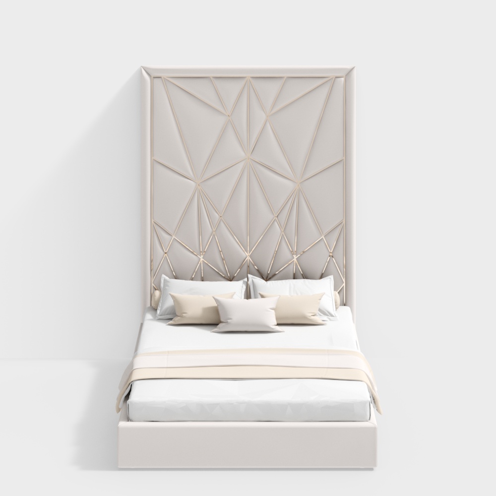 Geometric Headboard 3D Model for Modern Interiors