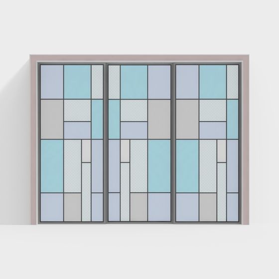 Colored Glass Window Low Poly 3D model