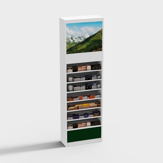 Urban Oasis Display Cabinet 3D model for Creative Spaces