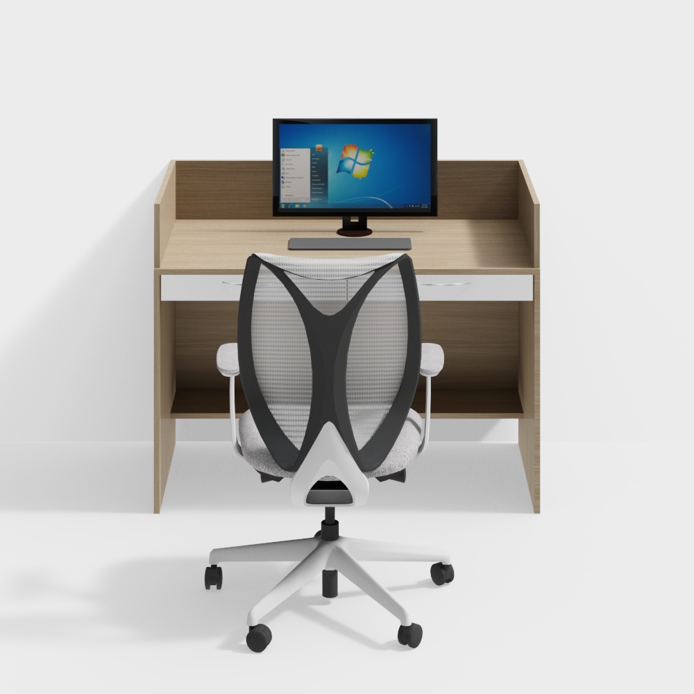 Office desk with partition 120cm