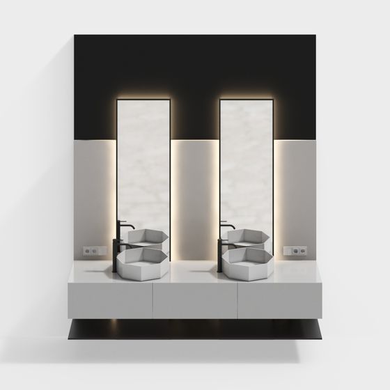 Urban Bathroom 3D model for Interior Design