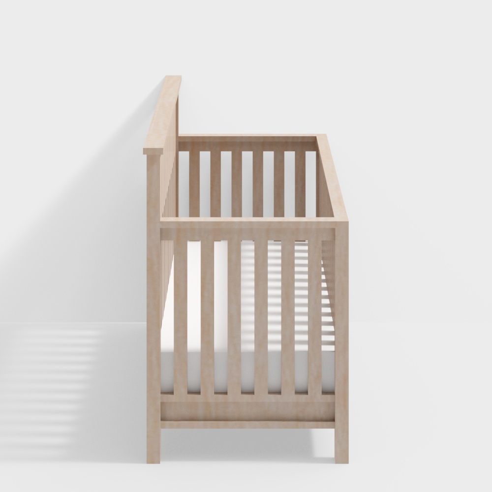 Low Polygon Baby Crib 3D model for Creative Projects