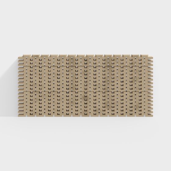 Low-Poly Brick Wall 3D Model