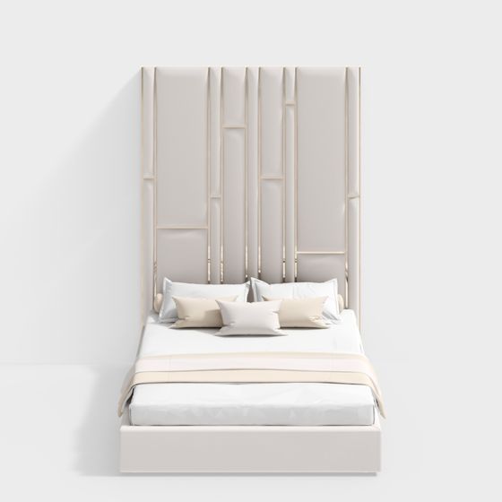 Elegant Low-Poly Headboard 3D model