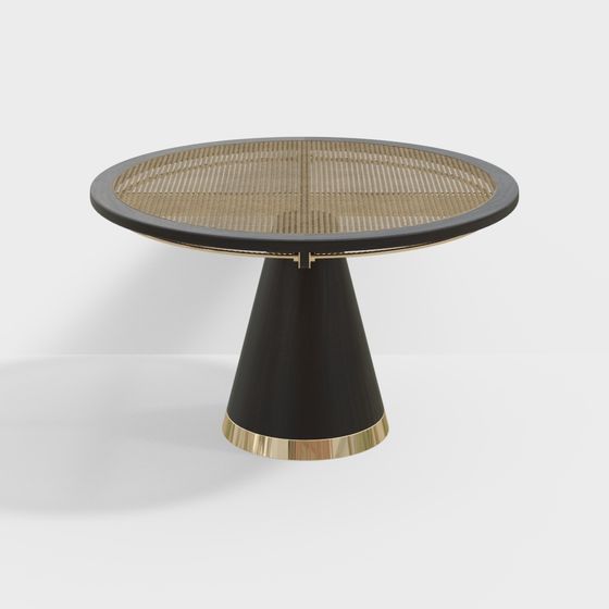 Elegant Low-Poly Round Table 3D model