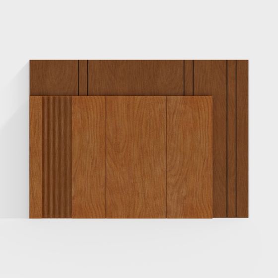 Low-Polygon Wooden Panel 3D Model