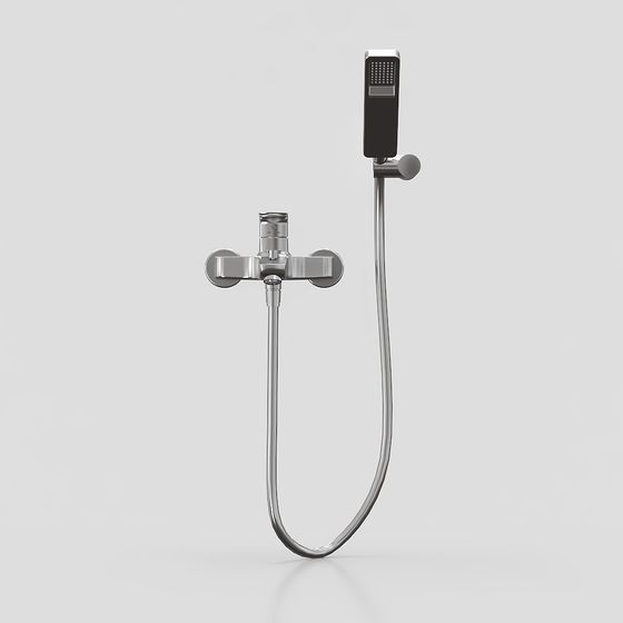 Stylish Low-Poly Shower Head 3D model