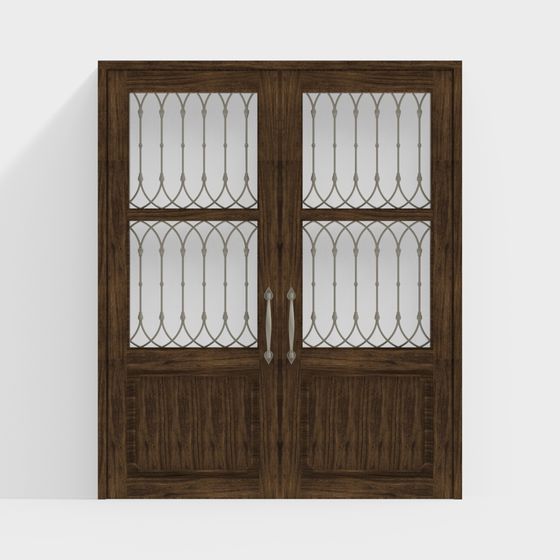 Low Poly Wooden Door 3D model with Classic Charm
