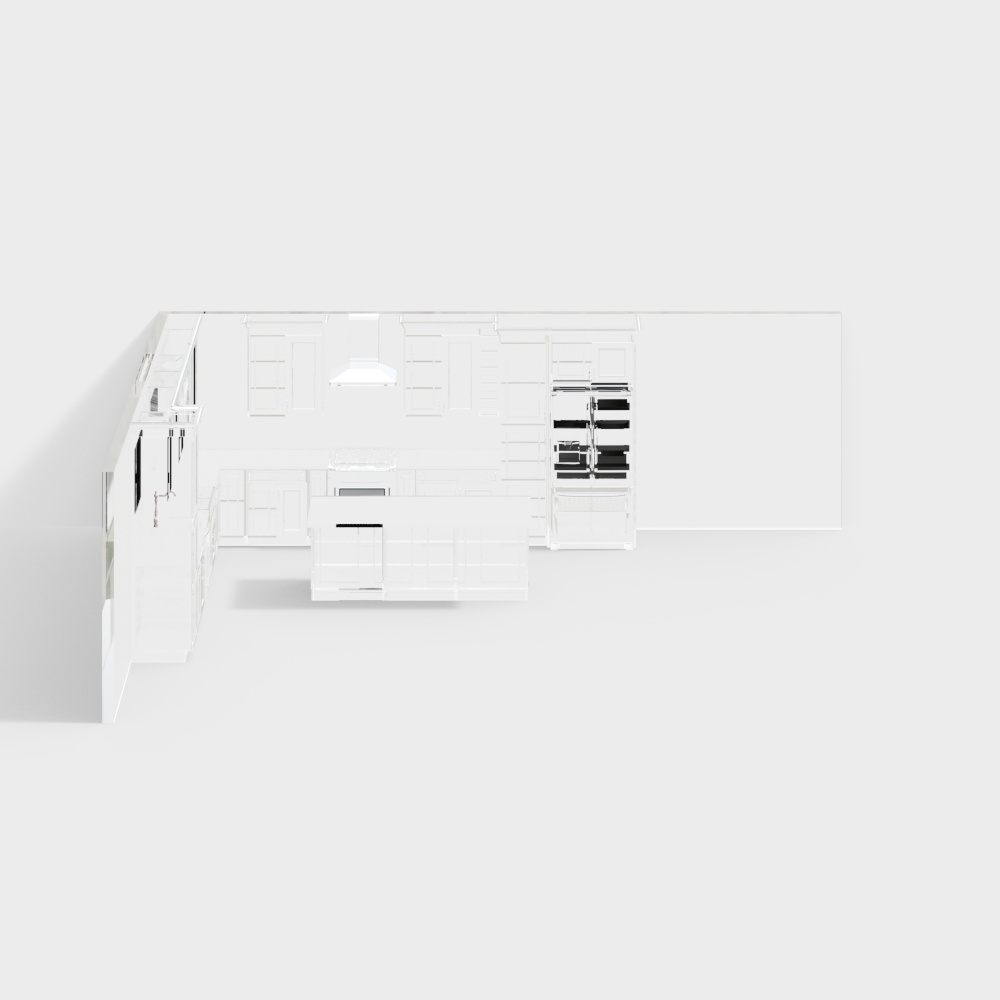 34.L Shape kitchen with bar rank cabinet