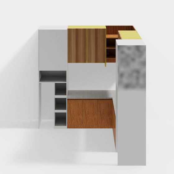 Urban Corner Bookshelf 3D model