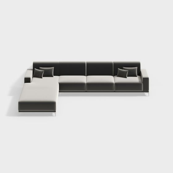 Stylish Minimalist Sofa 3D model for Modern Living
