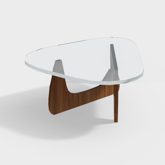 Elegant Glass Coffee Table 3D model for Modern Spaces