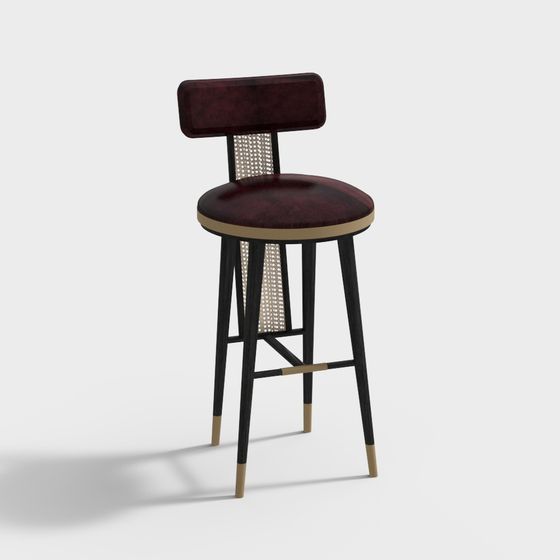 Retro Modern 3D Bar Stool Model