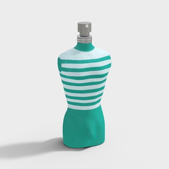Striped Charm 3D Model Perfume Bottle for Creative Spaces