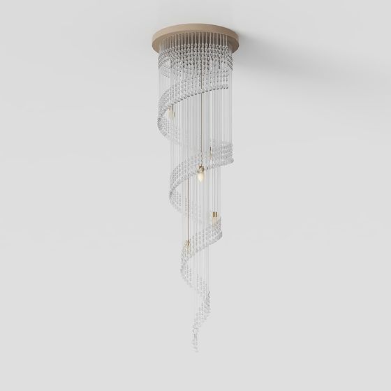 Crystal Vortex Pendant Light 3D model for Modern Spaces