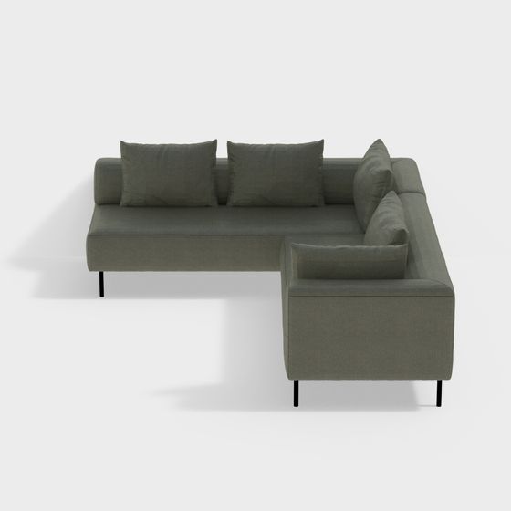 Urban Comfort Low-Poly Sofa 3D model