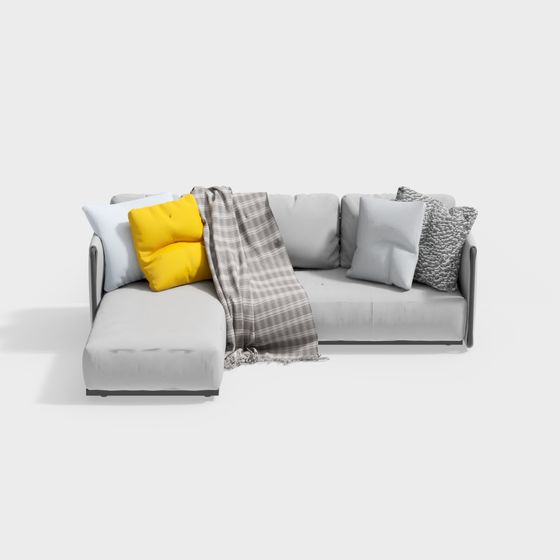 Cozy Corner Low-Poly Sofa 3D model