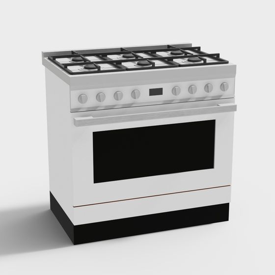 Stylish Low-Poly Gas Stove 3D Model