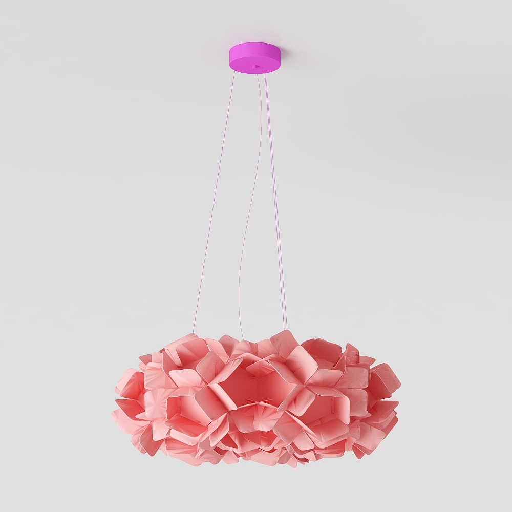 Floral Fantasy Low Poly Chandelier 3D model