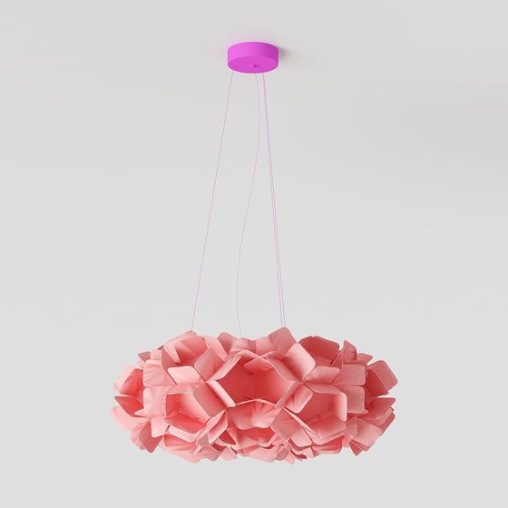 Floral Fantasy Low Poly Chandelier 3D model