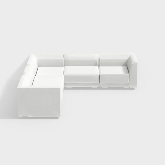 L-Shape Sofa 3D Model for Modern Living Spaces