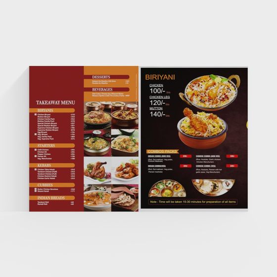 Tasty Takeaway Menu 3D model