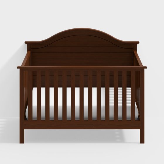 Charming Low-Poly Baby Cradle 3D model