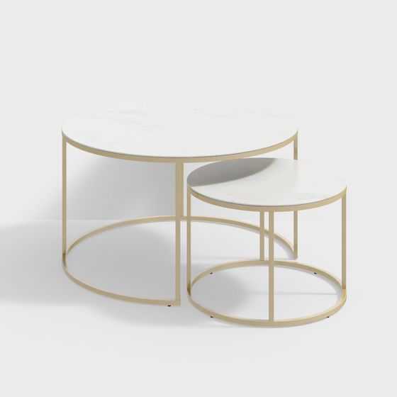 Modern Round Table Set 3D model