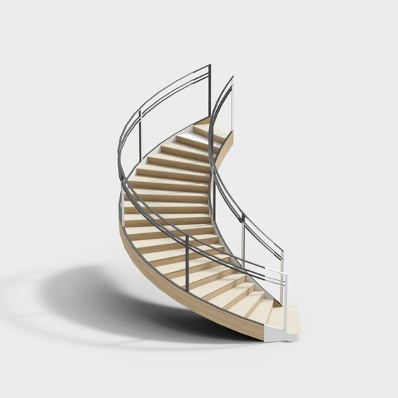 Elegant Low-Polygon Staircase 3D model