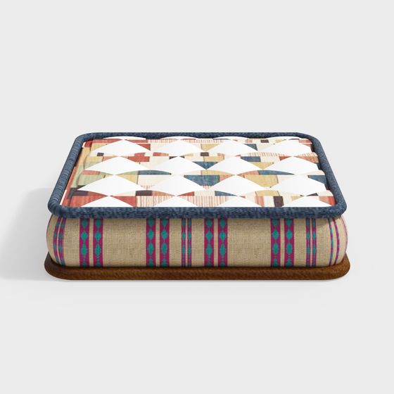 Triangular Quilt Cushion 3D model