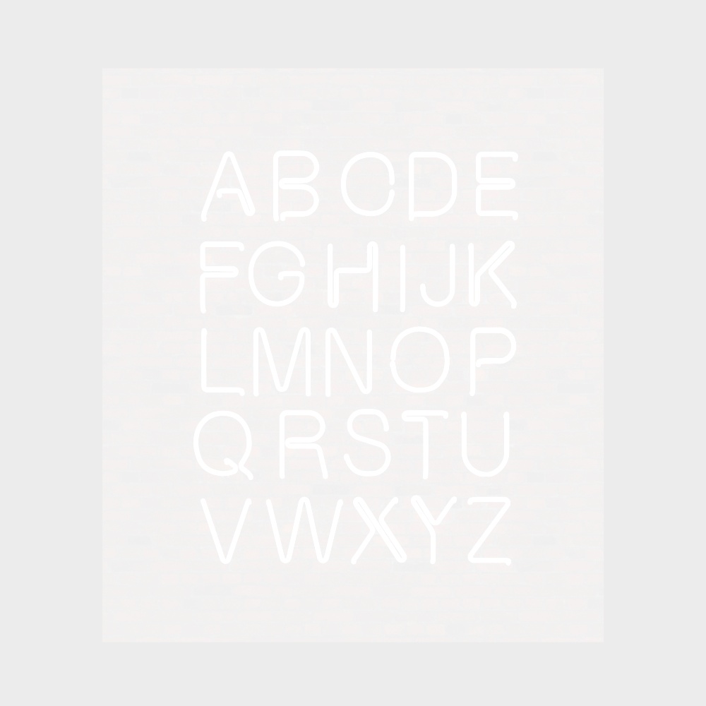 Neon Alphabet 3D model in Low Poly Style