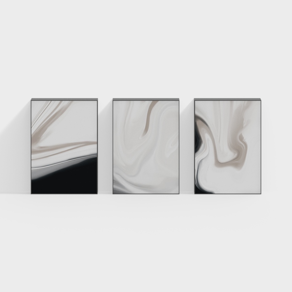 12718_Quadro Tr&iacute;ptico Neutral Waves 01+02+03 - Art Tonial