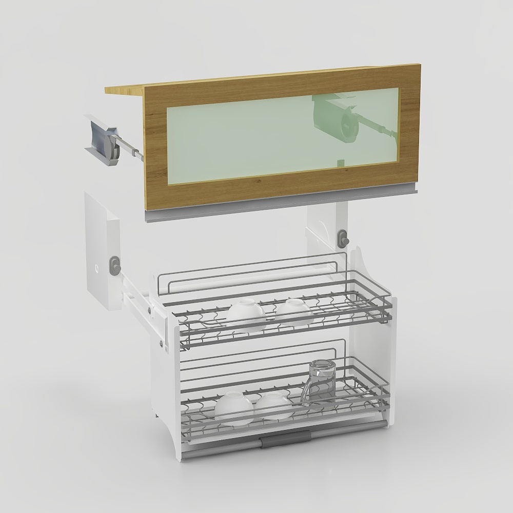 Stylish Low-Polygon Kitchen Sink Rack 3D model