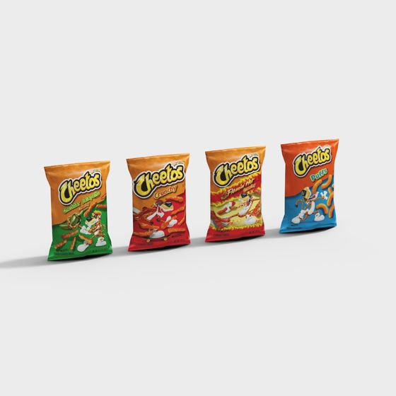 Colorful Cheetos 3D Model for Creative Projects