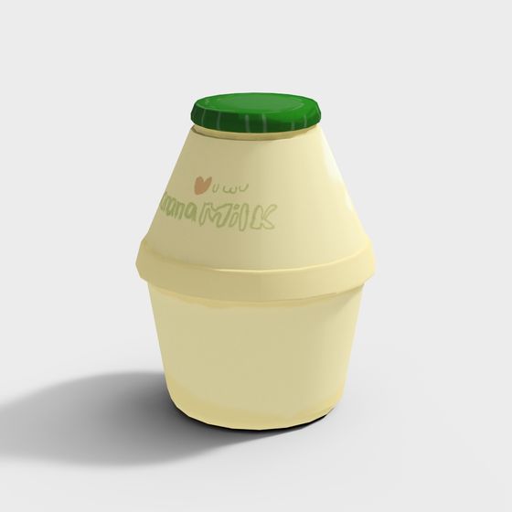 Playful Banana Milk Bottle 3D model