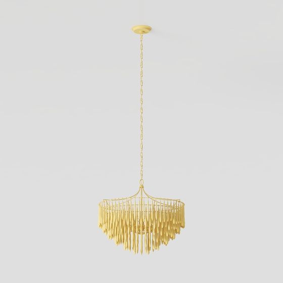 Elegant Gold Metal Chandelier 3D model