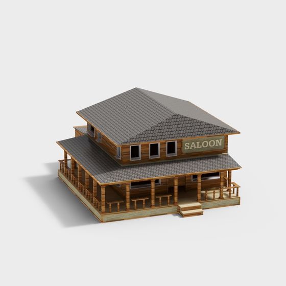 Vintage Western Saloon 3D model