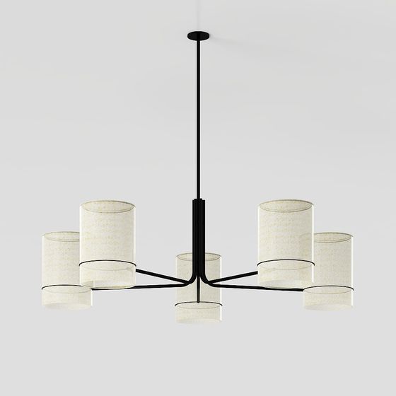 Elegant Low-Polygon Chandelier 3D model