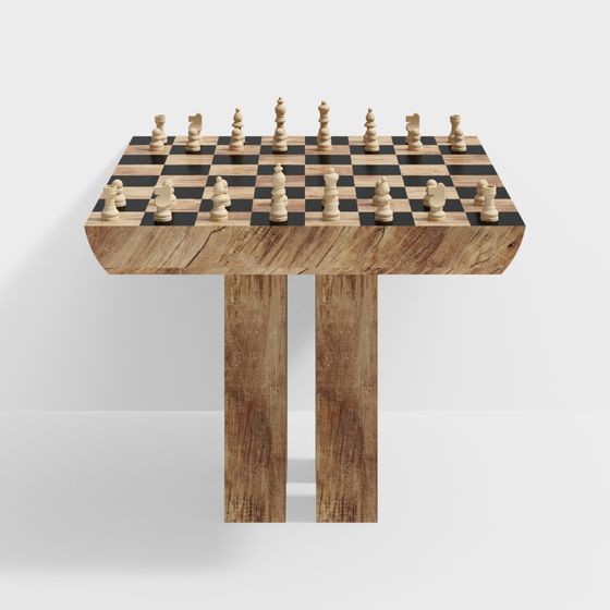 Chic Chessboard Table 3D model for Creative Spaces