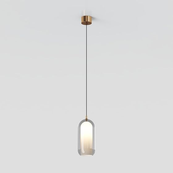 Elegant Golden Pendant Light 3D model