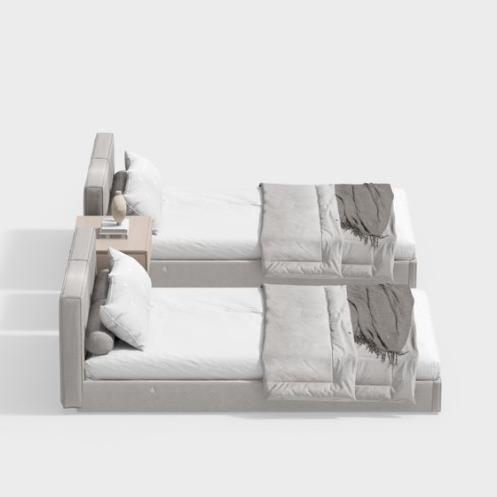 Elegant Modern Minimalist Bed 3D model