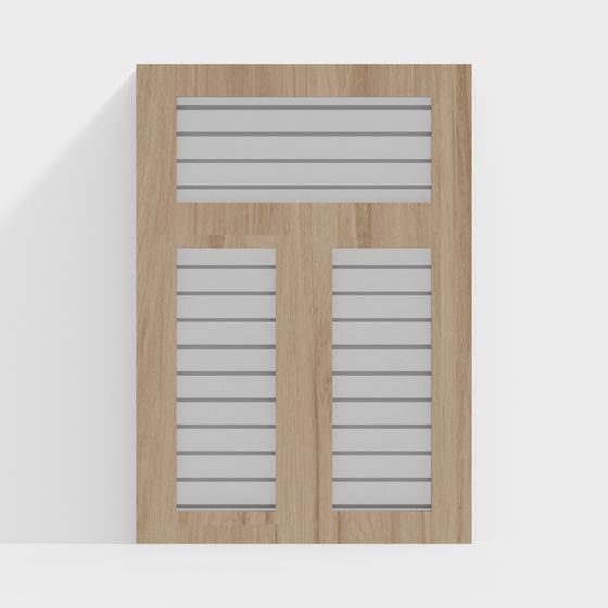 Wood Grain Double Door 3D model