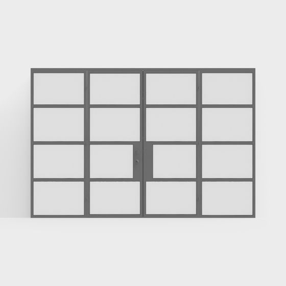 Industrial Glass Door 3D model for Contemporary Spaces