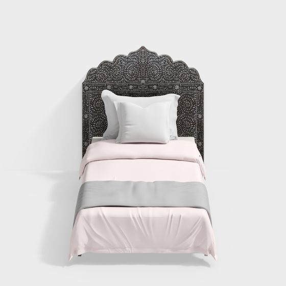 Stylish 3D Bed Headboard Model for Modern Interiors
